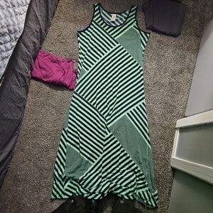 Faded glory xl maximum dress green and navy blue